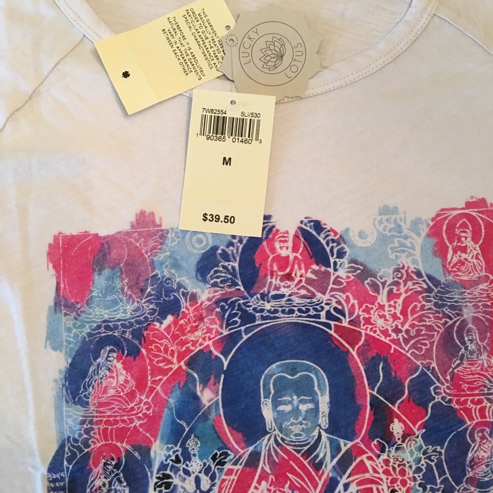 NWT Buddha Lucky Lotus Lucky Brand tee shirt - Picture 4 of 5